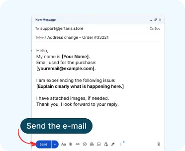 Screenshot showing send button